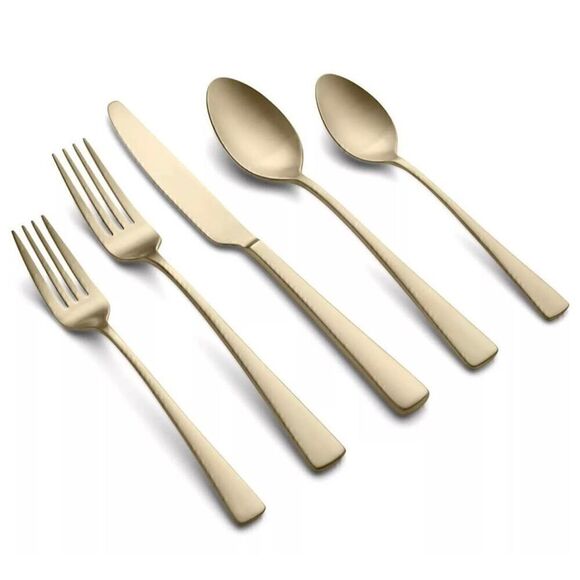 Cambridge Silversmith Champagne Plated 20 Piece Stainless steel Flatware Set New - Picture 1 of 6